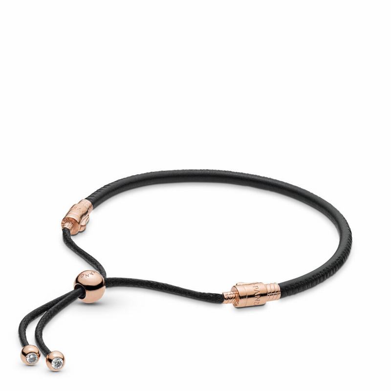 Pandora Rose™ Sliding Leather Bracelet NZ (476132-YZH)